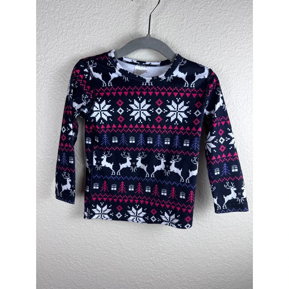 Christmas Reindeer Snowflake Fair Isle Pajama Set‎ Underlayer 3T Holiday Base